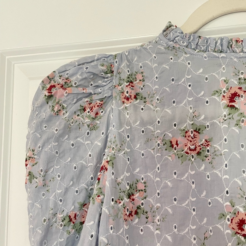 ASOS Blue Floral Embroidered Dress - Picture 10 of 12
